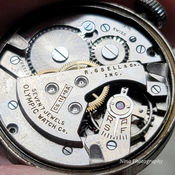 VTG Olympic Seven 7 Jewels Waterproof Trench Swiss Wristwatch Watch Parts Repair - Picture 12 of 12